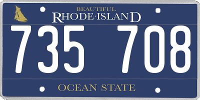 RI license plate 735708