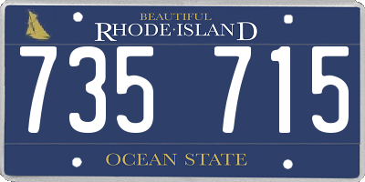 RI license plate 735715