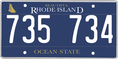 RI license plate 735734