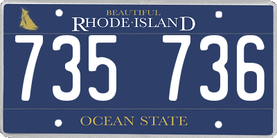 RI license plate 735736