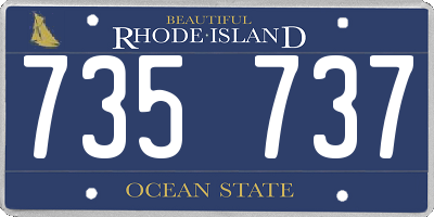 RI license plate 735737