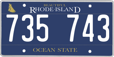 RI license plate 735743