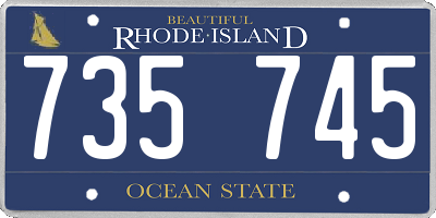 RI license plate 735745