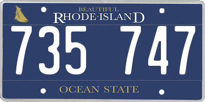 RI license plate 735747