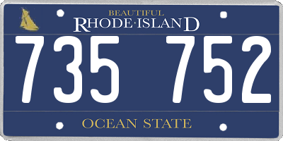 RI license plate 735752