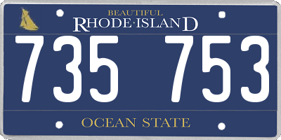 RI license plate 735753