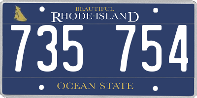 RI license plate 735754