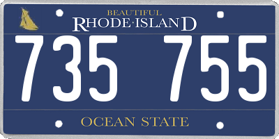 RI license plate 735755