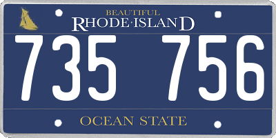 RI license plate 735756