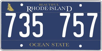 RI license plate 735757