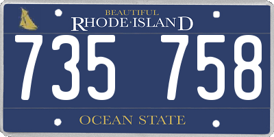 RI license plate 735758