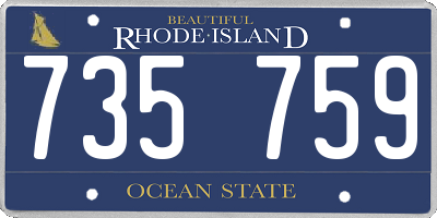 RI license plate 735759