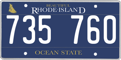 RI license plate 735760