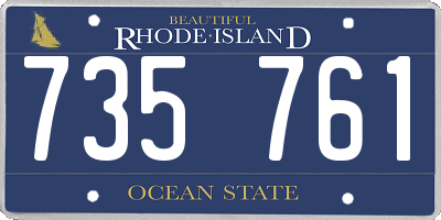 RI license plate 735761