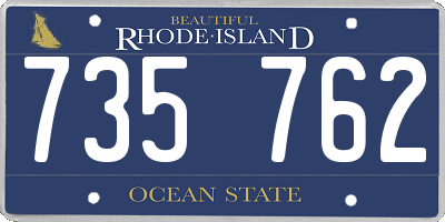 RI license plate 735762