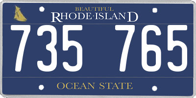 RI license plate 735765