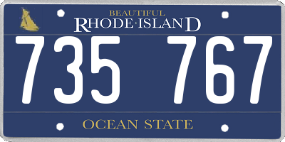 RI license plate 735767