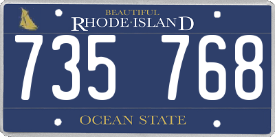 RI license plate 735768