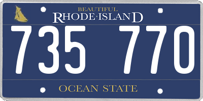 RI license plate 735770