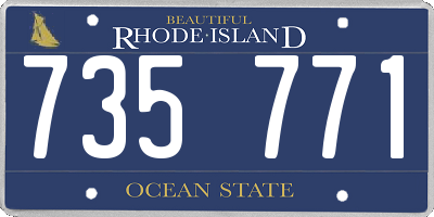 RI license plate 735771