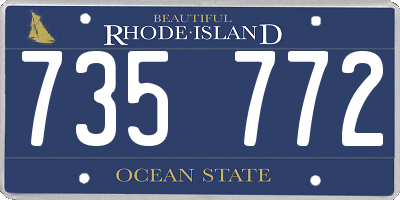 RI license plate 735772