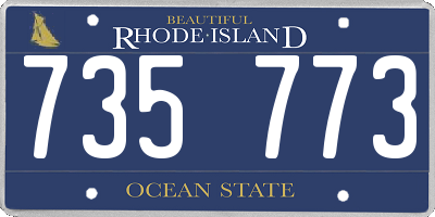 RI license plate 735773