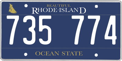 RI license plate 735774