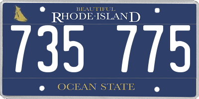 RI license plate 735775