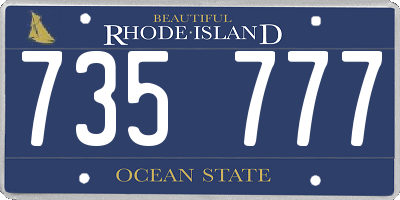 RI license plate 735777