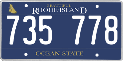 RI license plate 735778