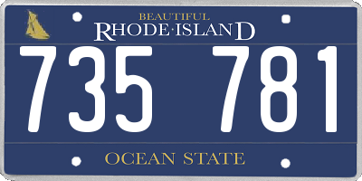 RI license plate 735781