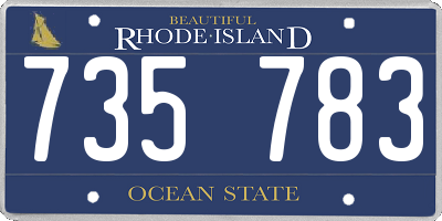 RI license plate 735783