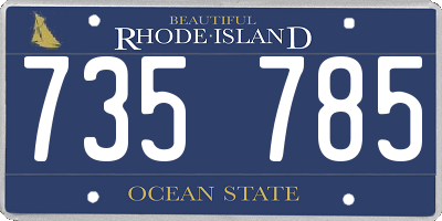 RI license plate 735785