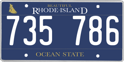 RI license plate 735786