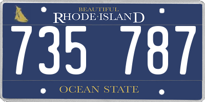 RI license plate 735787