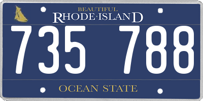 RI license plate 735788