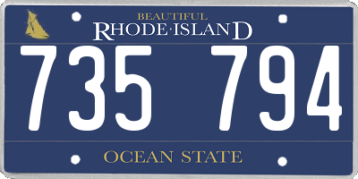 RI license plate 735794