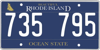 RI license plate 735795