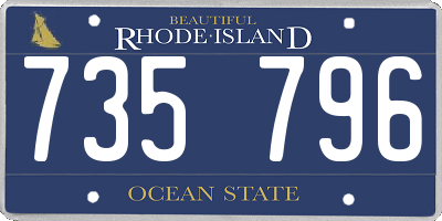 RI license plate 735796
