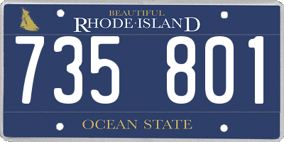 RI license plate 735801