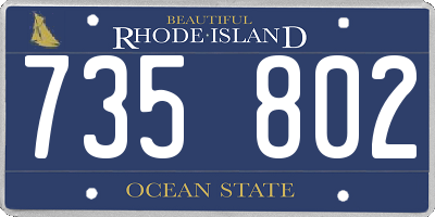 RI license plate 735802