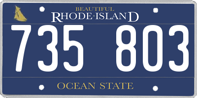 RI license plate 735803