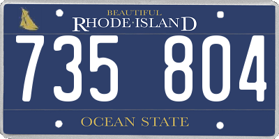 RI license plate 735804