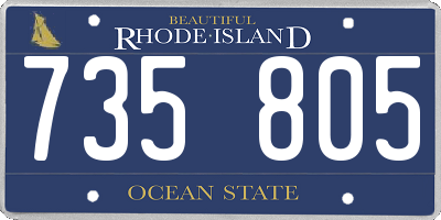 RI license plate 735805