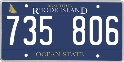 RI license plate 735806