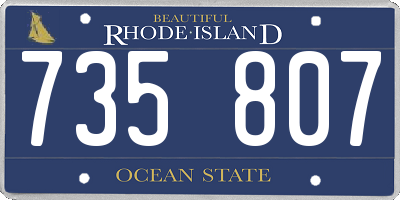 RI license plate 735807