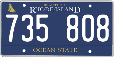 RI license plate 735808