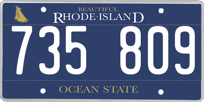 RI license plate 735809