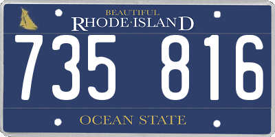 RI license plate 735816