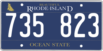 RI license plate 735823